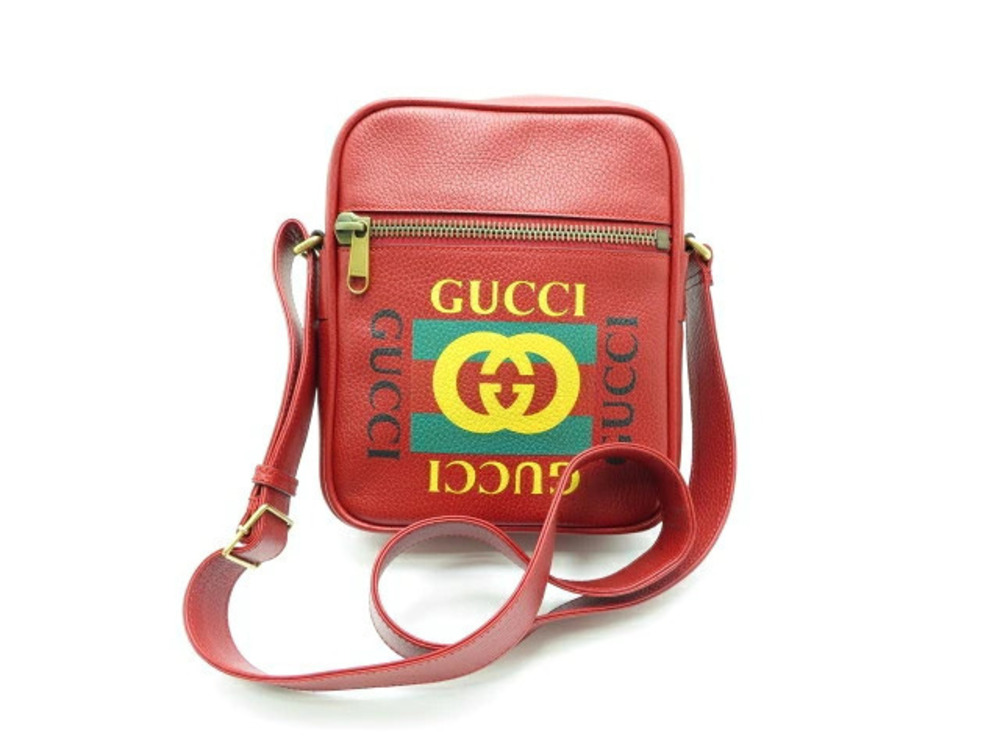 Gucci Bag Hobo Embossed Leather Red